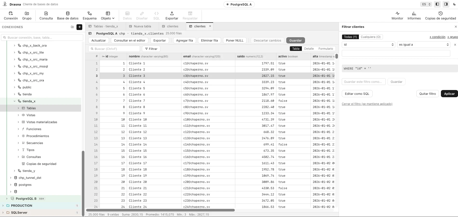 Datos que se editan como una hoja